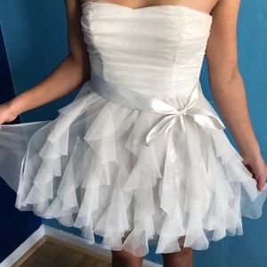 White strapless dress
